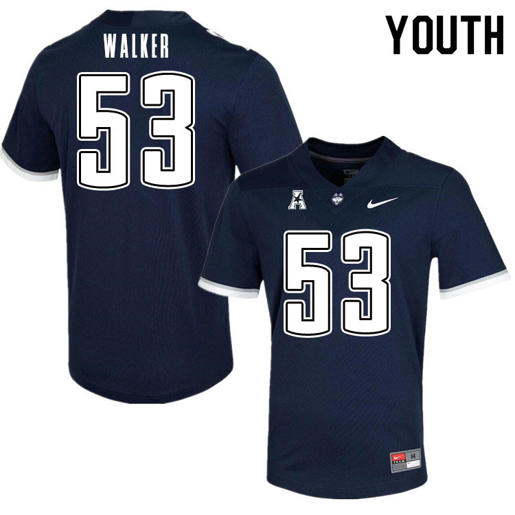 Youth #53 Sidney Walker Uconn Huskies College Football Jerseys Sale-Navy - Click Image to Close